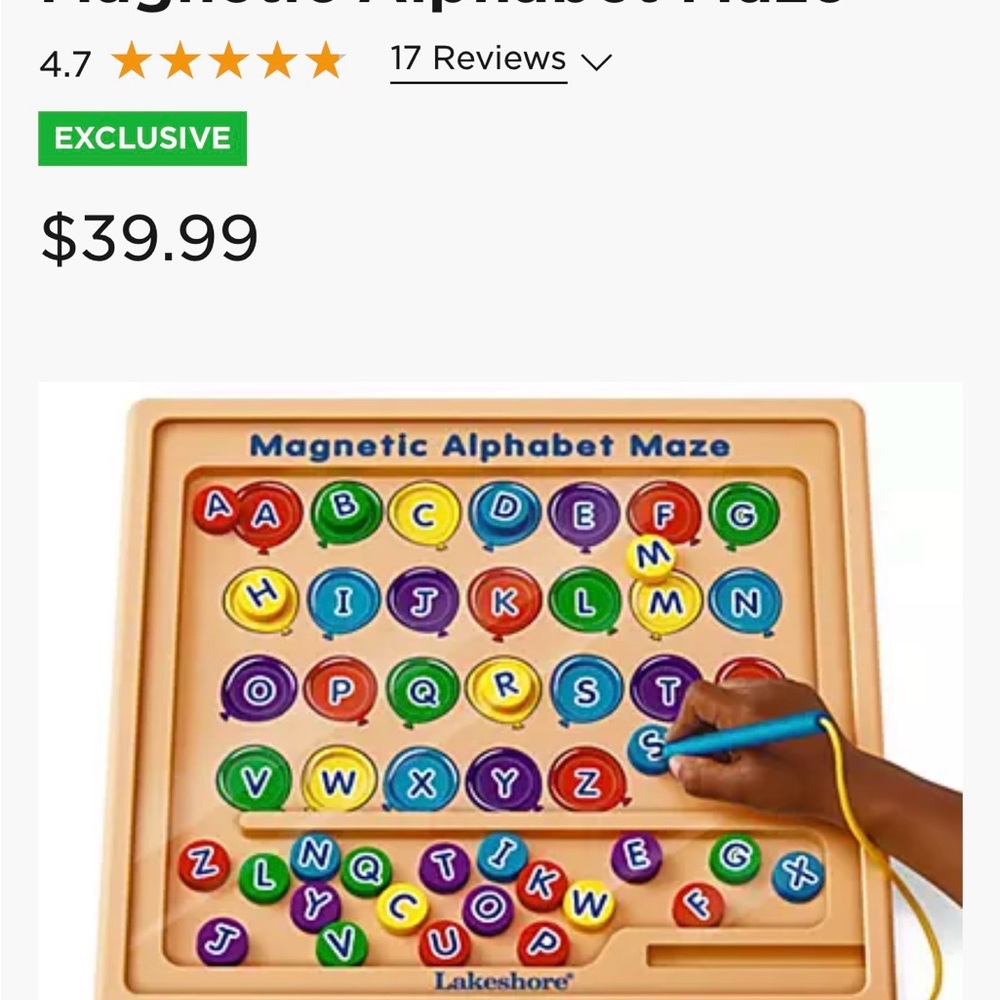 Lakeshore Magnetic Alphabet Maze - Multicolor